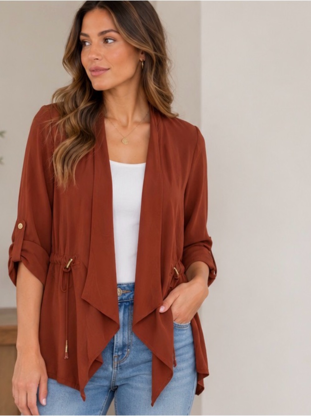 Sanctuary open-front waterfall jacket size small